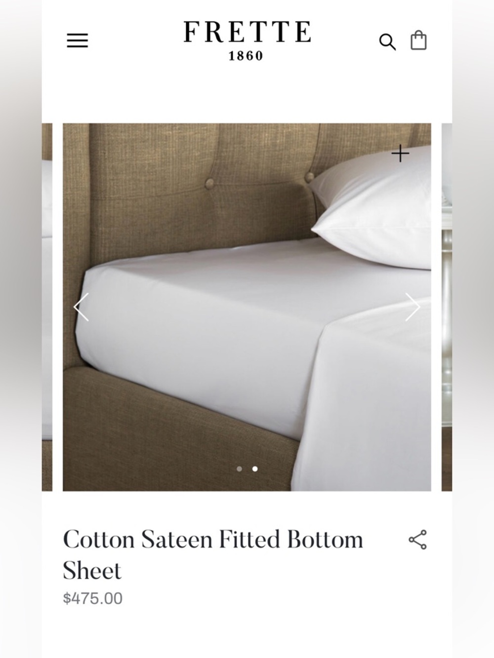 Frette Cotton Fitted Sheet made exclusively for The Ritz-Carlton